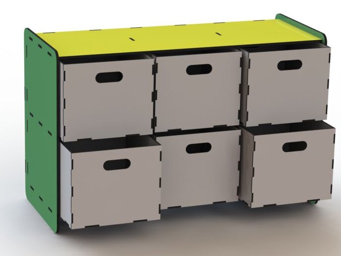 Intra απο ξύλο plywood 3mm-4mm πάχος – Έξι συρταριέρα 50x60 cm INTRAVECTRY-MY551397