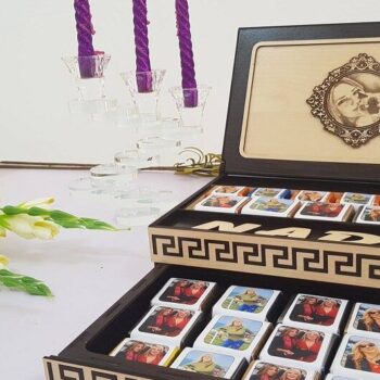 Intra απο ξύλο plywood 3mm-4mm πάχος – Διακοσμητικό κουτί δώρου σοκολάτας 40x40 cm INTRAVECTRY-MY551937 - Image 2