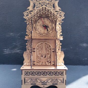 Intra απο ξύλο plywood 3mm-4mm πάχος – Ξυλογλυπτικό ρολόι 25x25 cm INTRAVECTRY-MY542866 - Image 1