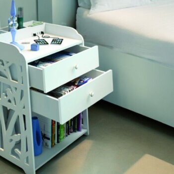 Intra απο ξύλο plywood 3mm-4mm πάχος – Κομοδίνο με 2 συρτάρια Ντουλάπα κομοδίνου 25x30 cm INTRAVECTRY-MY554030 - Image 1