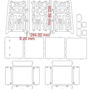Intra απο ξύλο plywood 3mm-4mm πάχος – Κομοδίνο με 2 συρτάρια Ντουλάπα κομοδίνου 25x30 cm INTRAVECTRY-MY554030 - Image 2