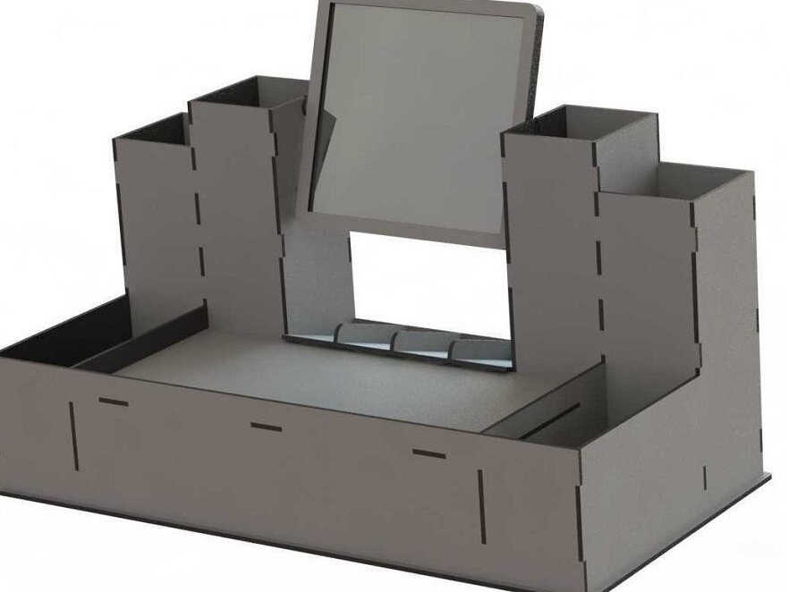 Intra απο ξύλο plywood 3mm-4mm πάχος – Οργανωτής καλλυντικών με καθρέφτη 30x35 cm INTRAVECTRY-MY546437