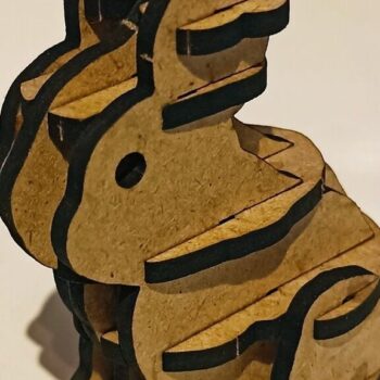 Intra απο ξύλο plywood 3mm-4mm πάχος – ξύλο 3D Ξύλινου Μοντέλου DXF Bunny Rabbit 15x20 cm INTRAVECTRY-MY542910 - Image 1