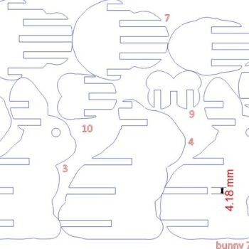 Intra απο ξύλο plywood 3mm-4mm πάχος – ξύλο 3D Ξύλινου Μοντέλου DXF Bunny Rabbit 15x20 cm INTRAVECTRY-MY542910 - Image 3