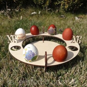 Intra απο ξύλο plywood 3mm-4mm πάχος – Πασχαλινή αυγοθήκη με θρησκευτικό ξύλο πινακίδων 10x10 cm INTRAVECTRY-MY552386 - Image 1