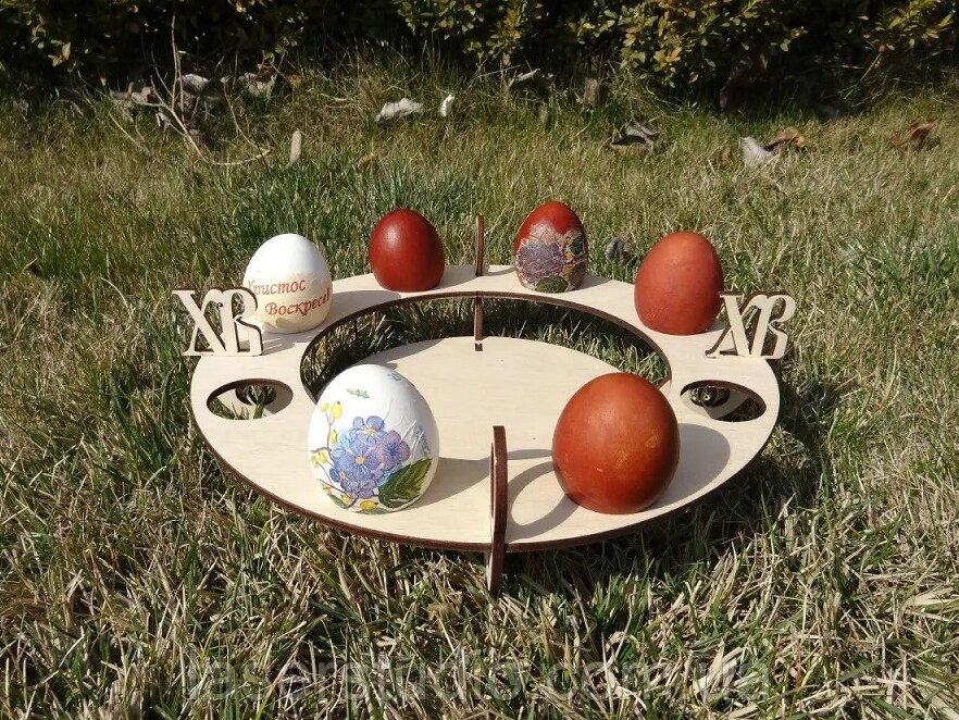 Intra απο ξύλο plywood 3mm-4mm πάχος – Πασχαλινή αυγοθήκη με θρησκευτικό ξύλο πινακίδων 40x45 cm INTRAVECTRY-MY542916