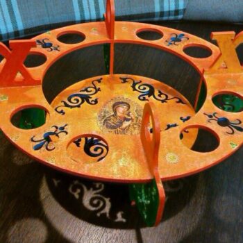 Intra απο ξύλο plywood 3mm-4mm πάχος – Πασχαλινή αυγοθήκη με θρησκευτικό ξύλο πινακίδων 10x10 cm INTRAVECTRY-MY552386 - Image 2