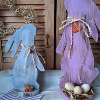 Intra απο ξύλο plywood 3mm-4mm πάχος – Πασχαλινό Διακοσμητικό ξύλο Αυγοθήκης Κουνελιού 25x25 cm INTRAVECTRY-MY542921 - Image 1