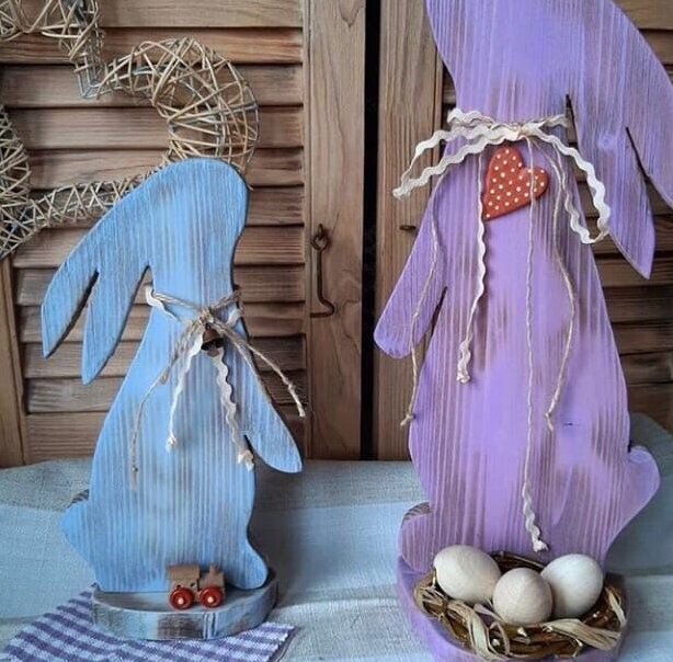 Intra απο ξύλο plywood 3mm-4mm πάχος – Πασχαλινό Διακοσμητικό ξύλο Αυγοθήκης Κουνελιού 25x25 cm INTRAVECTRY-MY542921