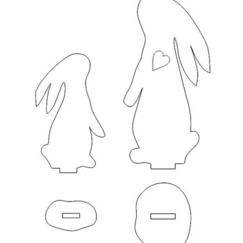 Intra απο ξύλο plywood 3mm-4mm πάχος – Πασχαλινό Διακοσμητικό ξύλο Αυγοθήκης Κουνελιού 25x25 cm INTRAVECTRY-MY542921 - Image 2