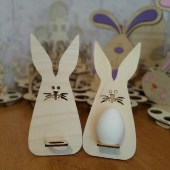 Intra απο ξύλο plywood 3mm-4mm πάχος – Πασχαλινό χαριτωμένο λαγουδάκι αυγό σταντ ξύλο 40x45 cm INTRAVECTRY-MY542922 - Image 1