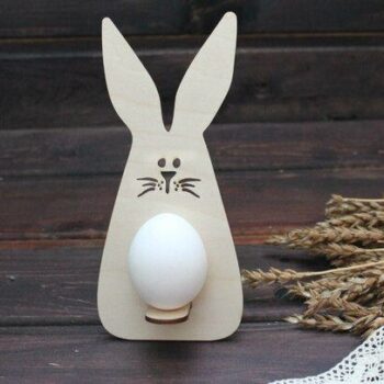 Intra απο ξύλο plywood 3mm-4mm πάχος – Πασχαλινό χαριτωμένο λαγουδάκι αυγό σταντ ξύλο 40x45 cm INTRAVECTRY-MY542922 - Image 3