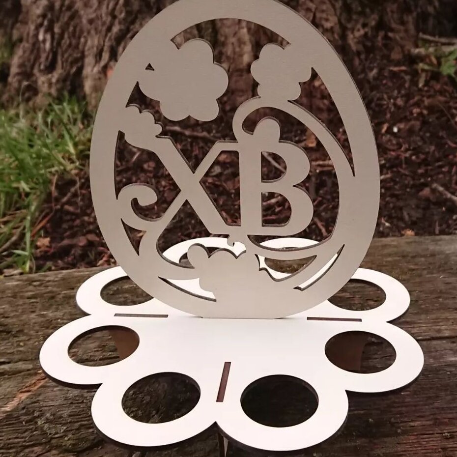 Intra απο ξύλο plywood 3mm-4mm πάχος – Πασχαλινό αυγό Organizer XB Egg Stand Decor File 20x20 cm INTRAVECTRY-MY542930