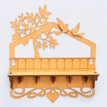 Intra απο ξύλο plywood 3mm-4mm πάχος – Ράφι εισόδου με γάντζους για κλειδί 40x40 cm INTRAVECTRY-MY542941 - Image 2