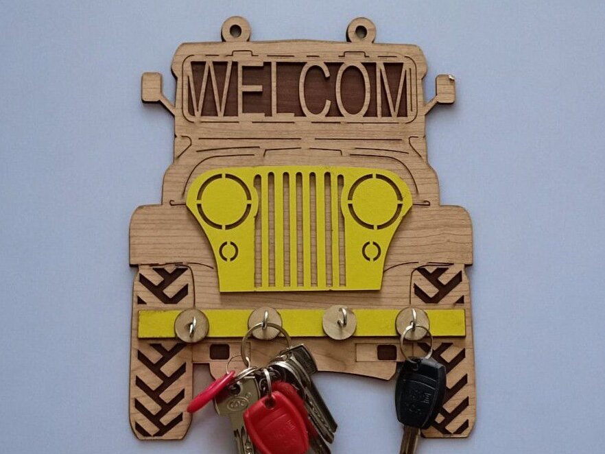 Intra απο ξύλο plywood 3mm-4mm πάχος – Υποδοχή κλειδιού Jeep 25x30 cm INTRAVECTRY-MY547231