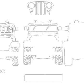 Intra απο ξύλο plywood 3mm-4mm πάχος – Υποδοχή κλειδιού Jeep 25x30 cm INTRAVECTRY-MY547231 - Image 3