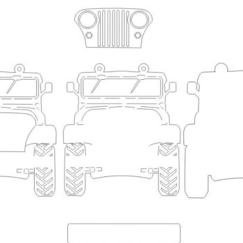 Intra απο ξύλο plywood 3mm-4mm πάχος – Κλειδαριά Jeep 40x45 cm INTRAVECTRY-MY553865 - Image 2