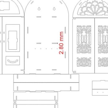 Intra απο ξύλο plywood 3mm-4mm πάχος – Κουτί κλειδιού σε σχήμα πόρτας 30x35 cm INTRAVECTRY-MY545947 - Image 3