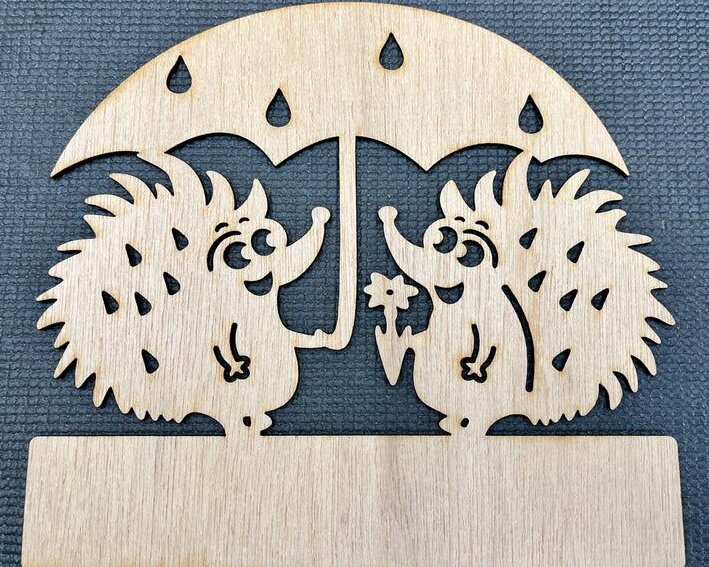 Intra απο ξύλο plywood 3mm-4mm πάχος – Hedgehogs κλειδοθήκη για ξύλο τοίχου 25x25 cm INTRAVECTRY-MY543230