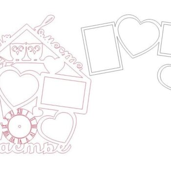 Intra απο ξύλο plywood 3mm-4mm πάχος – Οικογενειακή κορνίζα με ρολόι 20x25 cm INTRAVECTRY-MY551930 - Image 2