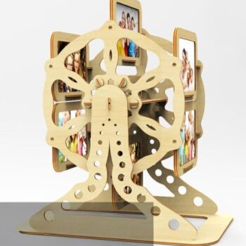 Intra απο ξύλο plywood 3mm-4mm πάχος – Οικογενειακή κορνίζα ρόδας λούνα παρκ 25x25 cm INTRAVECTRY-MY543580 - Image 2