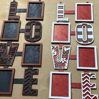 Intra απο ξύλο plywood 3mm-4mm πάχος – ξύλο κολάζ με κορνίζα τοίχου αγάπης 40x40 cm INTRAVECTRY-MY543396 - Image 1