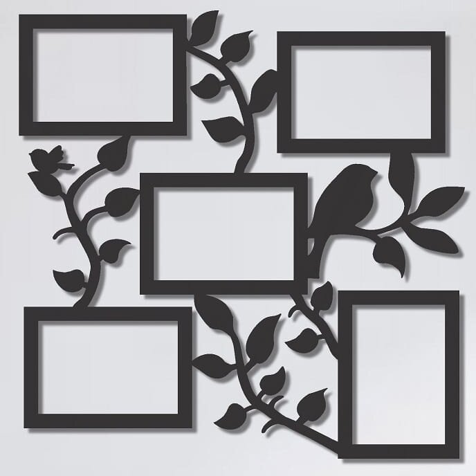 Intra απο ξύλο plywood 3mm-4mm πάχος – Σχεδιασμός ξύλου κορνίζας φωτογραφιών Five Pictures Leaves 25x30 cm INTRAVECTRY-MY542983