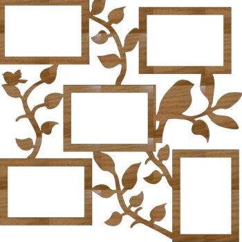 Intra απο ξύλο plywood 3mm-4mm πάχος – Σχεδιασμός ξύλου κορνίζας φωτογραφιών Five Pictures Leaves 30x35 cm INTRAVECTRY-MY554940 - Image 2