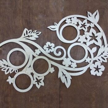 Intra απο ξύλο plywood 3mm-4mm πάχος – ξύλο floral οικογενειακής κορνίζας 10x10 cm INTRAVECTRY-MY542986 - Image 1