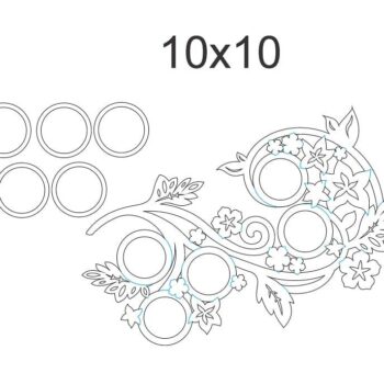 Intra απο ξύλο plywood 3mm-4mm πάχος – ξύλο floral οικογενειακής κορνίζας 10x10 cm INTRAVECTRY-MY542986 - Image 2