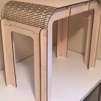 Intra απο ξύλο plywood 3mm-4mm πάχος – Κομοδίνο με λίμα μεντεσέ 20x25 cm INTRAVECTRY-MY543028 - Image 1