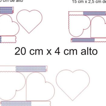 Intra απο ξύλο plywood 3mm-4mm πάχος – Κουτί καρδιών γενεθλίων με 3 μεγέθη 20x20 cm INTRAVECTRY-MY553535 - Image 2