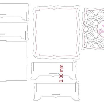 Intra απο ξύλο plywood 3mm-4mm πάχος – Ισλαμικό ξύλινο κουτί δώρου 25x25 cm INTRAVECTRY-MY545916 - Image 2