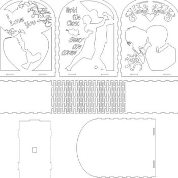 Intra απο ξύλο plywood 3mm-4mm πάχος – Ρομαντικό Ζευγάρι Ξύλινο Light Box 3 Σχέδια 40x40 cm INTRAVECTRY-MY558049 - Image 2