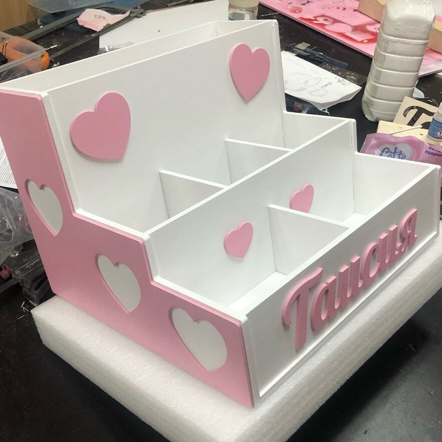 Intra απο ξύλο plywood 3mm-4mm πάχος – Οργανωτής αποθήκευσης γραφείου για κορίτσια 25x25 cm INTRAVECTRY-MY551225