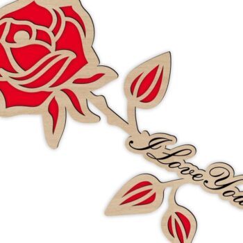 Intra απο ξύλο plywood 3mm-4mm πάχος – Ξύλινο ροζ ξύλο δώρου Valentines I Love You 15x15 cm INTRAVECTRY-MY543959 - Image 1