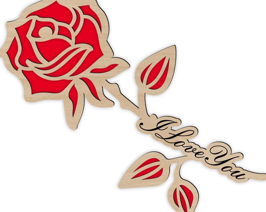 Intra απο ξύλο plywood 3mm-4mm πάχος – Ξύλινο ροζ ξύλο δώρου Valentines I Love You 15x15 cm INTRAVECTRY-MY543959