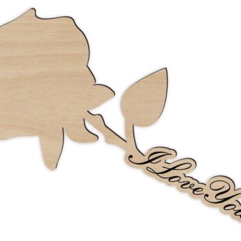 Intra απο ξύλο plywood 3mm-4mm πάχος – Ξύλινο ξύλο λουλουδιών I Love You 30x30 cm INTRAVECTRY-MY543960 - Image 1