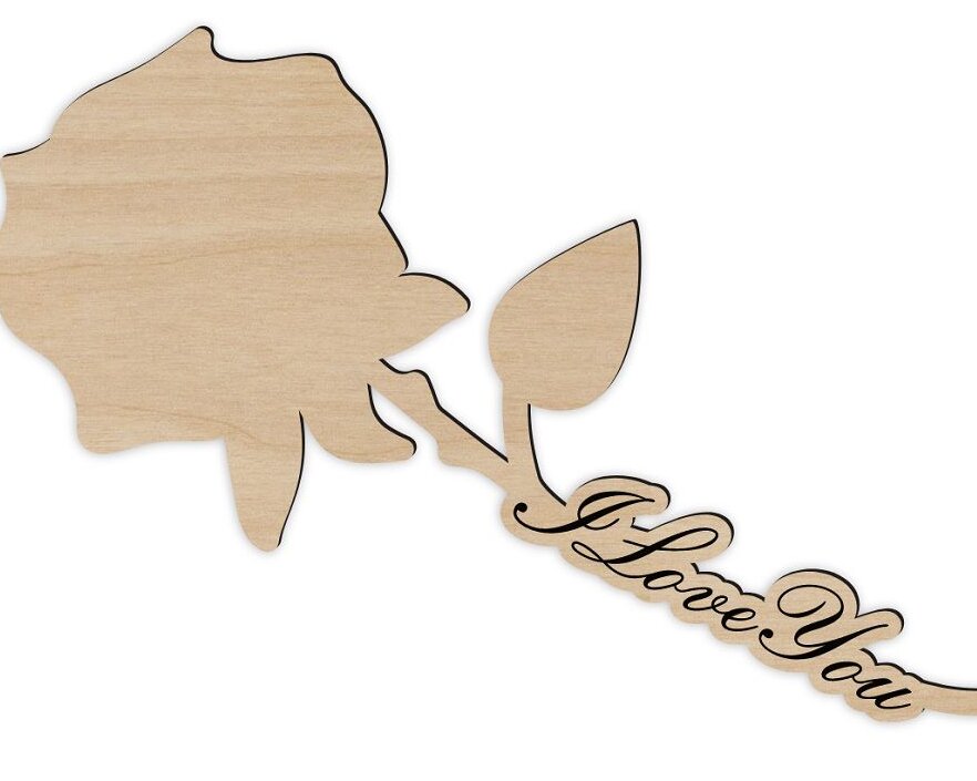 Intra απο ξύλο plywood 3mm-4mm πάχος – Ξύλινο ξύλο λουλουδιών I Love You 30x30 cm INTRAVECTRY-MY543960