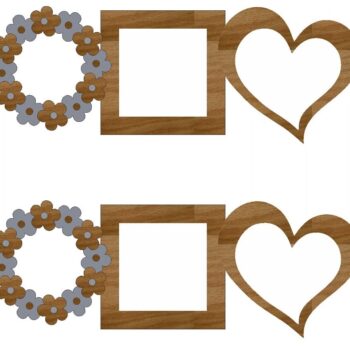 Intra απο ξύλο plywood 3mm-4mm πάχος – ξύλο οικογενειακής κορνίζας για την καρδιά και το στεφάνι 15x20 cm INTRAVECTRY-MY543064 - Image 2