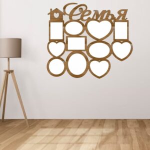 Intra απο ξύλο plywood 3mm-4mm πάχος – ξύλο οικογενειακής κορνίζας κολάζ πολλαπλών σχημάτων 40x40 cm INTRAVECTRY-MY556971