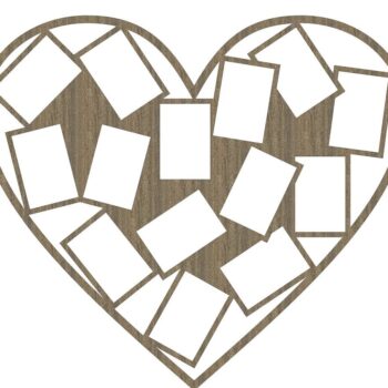 Intra απο ξύλο plywood 3mm-4mm πάχος – Κορνίζα σε σχήμα καρδιάς για το ξύλο 14 Φεβρουαρίου 45x50 cm INTRAVECTRY-MY556973 - Image 2