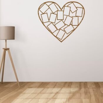 Intra απο ξύλο plywood 3mm-4mm πάχος – ξύλο καρέ κολάζ φωτογραφιών σχήμα καρδιάς 30x35 cm INTRAVECTRY-MY556974 - Image 1