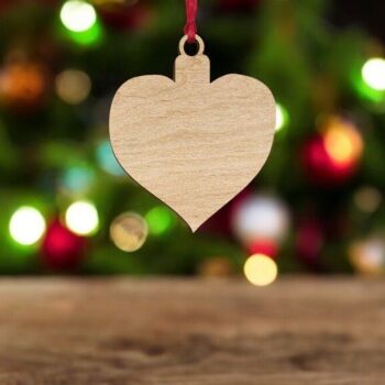 Intra απο ξύλο plywood 3mm-4mm πάχος – Κενό χριστουγεννιάτικο στολίδι καρδιάς 20x25 cm INTRAVECTRY-MY549914 - Image 1
