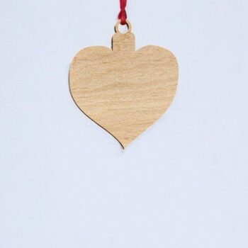 Intra απο ξύλο plywood 3mm-4mm πάχος – Κενό χριστουγεννιάτικο στολίδι καρδιάς 20x25 cm INTRAVECTRY-MY549914 - Image 2