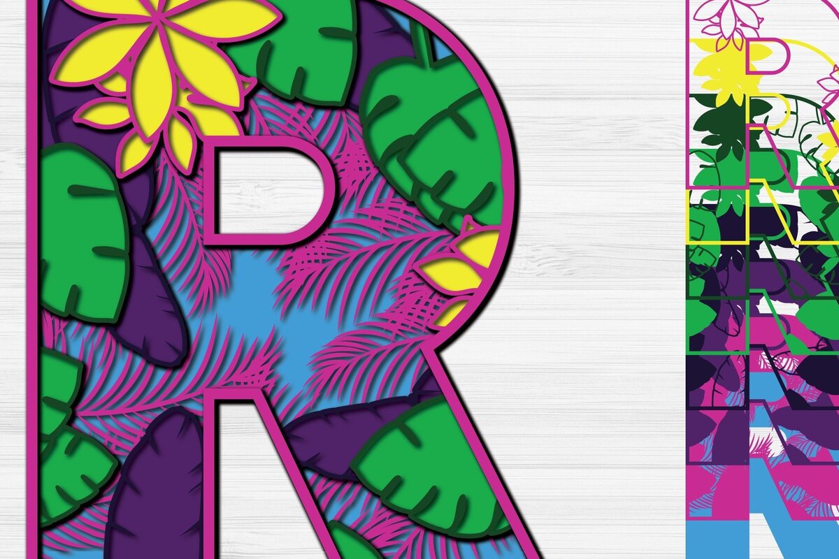 Intra απο ξύλο plywood 3mm-4mm πάχος – Summer Letter R Paper Cut Δίασταση  20x20 cm INTRAFABR-31293855