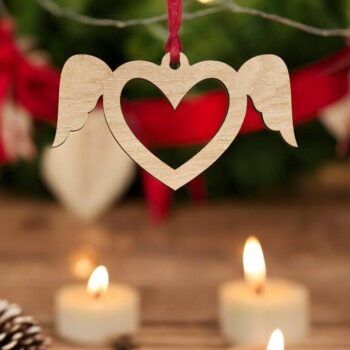 Intra απο ξύλο plywood 3mm-4mm πάχος – Στολίδι με φτερά αγγέλου 30x30 cm INTRAVECTRY-MY549435 - Image 1