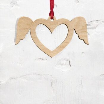 Intra απο ξύλο plywood 3mm-4mm πάχος – Στολίδι με φτερά αγγέλου 30x30 cm INTRAVECTRY-MY549435 - Image 2