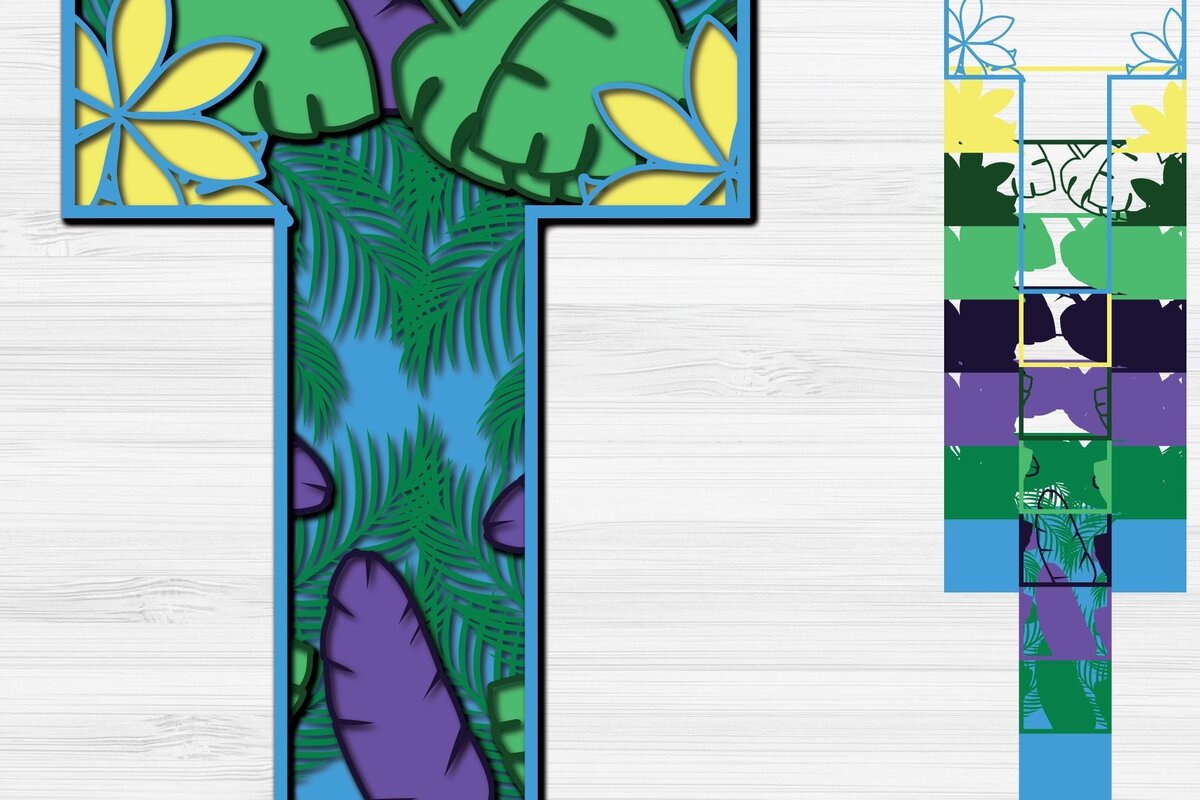 Intra απο ξύλο plywood 3mm-4mm πάχος – Summer Letter T Paper Cut Δίασταση  20x20 cm INTRAFABR-31293865