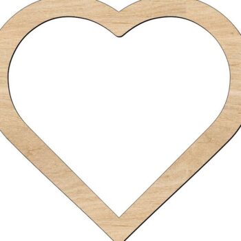 Intra απο ξύλο plywood 3mm-4mm πάχος – Χοντρό περίγραμμα Ξύλινο σχήμα καρδιάς για ξύλο χειροτεχνίας DIY 15x20 cm INTRAVECTRY-MY551133 - Image 1